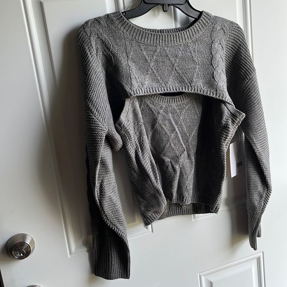Juniors Cable Cut Out Twinset
